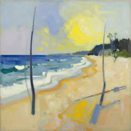 a beach in the style of abstract expressionism