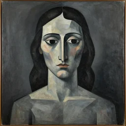 Juan Gris Selfportrait, cubism, esoteric and ominous, 4k