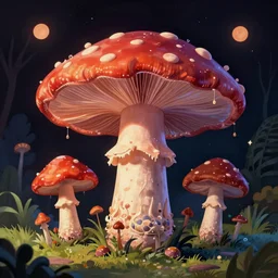 psychedelic mushrooms dream, no fears, okay one fear, by dave gibbons, trending on artstation