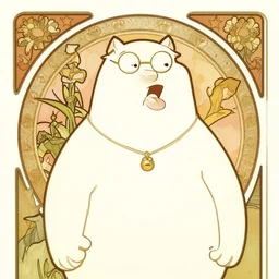 art nouveau peter griffin, in the style of alphonse mucha
