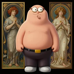 full body portrait of peter griffin, intricate, highly detailed, ray tracing, digital painting, artstation, concept art, smooth, sharp focus, illustration, art by artgerm and greg rutkowski and alphonse mucha, 8 k