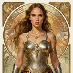 symmetry!! natalie portman, legendary warrior, fighter, lord of the rings, tattoos, decorative ornaments, battle armor, intricate, elegant, sharply detailed, digital painting, artstation, concept art, smooth, focused, illustration, artgerm, greg rutkowski, alphonse mucha, 8 k