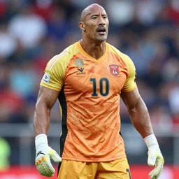 Dwayne Johnson as goalkeeper