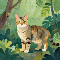 “ abstract tabby cat in a jungle ”