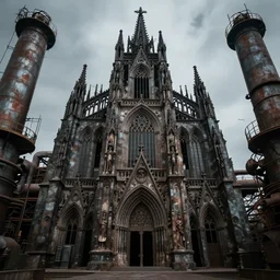 industrial magnetic gothic church of the drowned god, photorealistic, extremely detailed, real,