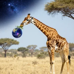 Giraffe eating the universe