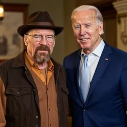 Joe biden and Walter White in Los Pollos Hermanos