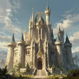 a masculine fantasy castle, digital art