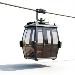 wrought iron cable car, photorealistic, isolated on a pure white background, centered, entire object in frame, sharp focus, soft studio lighting