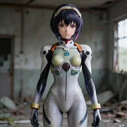 beautiful anime girl in a abandoned and derelict plugsuit, artstation, highly detailed, high quality