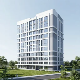 a building in a landscape, unusual