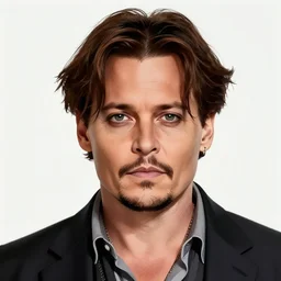 Johnny Depp, highly detailed mugshot illustration by Takehito Harada