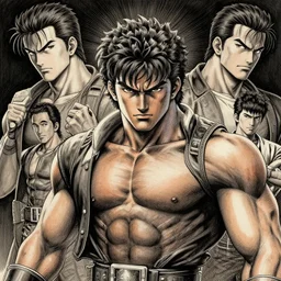 detailed portrait ryu from capcom street fighter 2, by yusuke murata and masakazu katsura and eisuke ogura and naoto kuroshima and bengus, artstation, highly - detailed, cgsociety, 8 k, hd, pixiv, pencil and ink, dark colors, intricate details