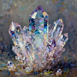 crystals, intricate oil painting by greg rutkowski, trending on artstation