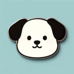 a retro minimalistic cute dog face emoji enamel pin, hd, concept art