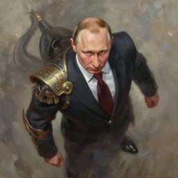 highly detailed oil painting of vladimir putin, intricate, epic scale, fantasy character portrait, dynamic pose, above view, top lighting, realistic shaded, loose brush strokes, realistic, hyper detailed, digital painting, artstation, concept art, top lighting, art by sam spratt and peter mohrbacher