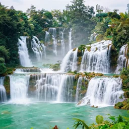 beautiful photo of kuang si falls