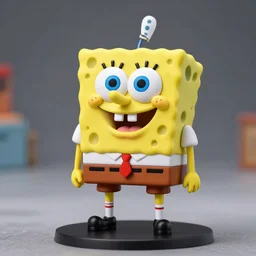 spongebob, an anime nendoroid of spongebob, figurine, detailed product photo