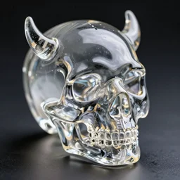 glass demon skull. subject photography. macro. greg rutkowski - n 6