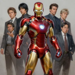 concept art of iron man, highly detailed painting by dustin nguyen, akihiko yoshida, greg tocchini, greg rutkowski, cliff chiang, 4 k resolution, trending on artstation, 8 k