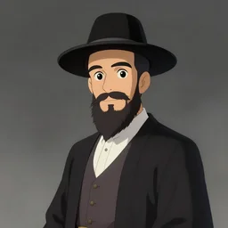 portrait of an orthodox jew, artstation, cartoon, elegant, highly detailed, digital painting, concept art, smooth, sharp focus, illustration, art by studio ghibli, makoto shinkai, don bluth, fujita goro, jean giraud, atey ghailan, akihiko yoshida, tom whalen, anton fadeev 8 k