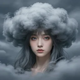 character concept art of an anime stormy cloud goddess | | cute - fine - face, pretty face, realistic shaded perfect face, key visual, fine details by stanley artgerm lau, wlop, rossdraws, james jean, andrei riabovitchev, marc simonetti, and sakimichan, tranding on artstation