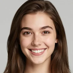 a beautiful girl from minnesota, brunette, joyfully smiling at the camera ( ( ( opening ) ) ) her brown eyes. thinner face, irish genes, dark chocolate hair colour, wearing university of minneapolis coat, perfect nose, morning hour, plane light, portrait, minneapolis as background. healthy, athletic, in her early 3 0