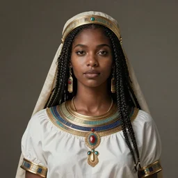 portrait african annasophia robb as ancient libyan female warrior, white shirt, intricate, elegant, highly detailed, digital painting, artstation, concept art, smooth, sharp focus, illustration, orientalism, edwin long, theodore ralli, aleksi briclot, rutkowski, bouguereau