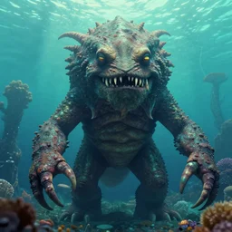 close up image of an abyssal monster by paul barson, wes anderson, joel sternfeld