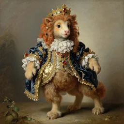 baroque rococo painting posing Fancy Royal Beast Greg Hildebrandt Lisa Frank high detail cute whimsical award winning
