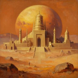 ancient civilisation on mars, great oil painting, trending on artstation