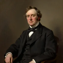 official portrait of a victorian politician, wearing a suit, sitting down, detailed face, male in his 4 0 s, victorian, highly detailed, cinematic lighting, painting by thomas lawrence