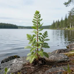 a plant sitting near a swedish lake, resistance art