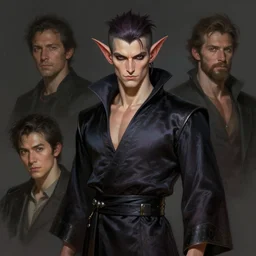 character concept portrait, male djinn in dark silky robes, style digital painting, concept art, smooth, sharp focus, illustration, from metal gear, by ruan jia and mandy jurgens and william - adolphe bouguereau, artgerm