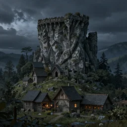 Rivendell in the evening, detailed matte painting, Alan Lee, Artstation