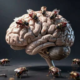 Insect feast on a 3D brain