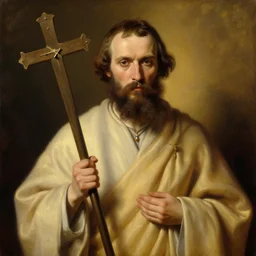 oil matte portrait painting of a monk holding a cross looking like rasputin, wonderful masterpiece highly detailed, beautiful cinematic light deep focus, elegant, digital painting, smooth, sharp focus, golden ratio, dramatic illumination, ultra realistic, 8 k, art by salvator rosa and caravaggio