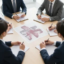needlepoint of a business meeting - n 4