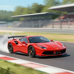 kousaki drawing of a fast ferrari on the race track