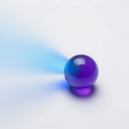 ray traced marbles in a highly detailed scene, blue light coming from the left and purple light coming from the right. white background