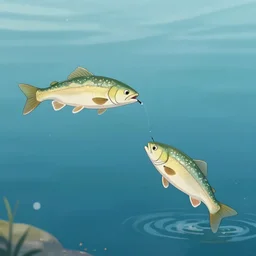 a fish catching a human