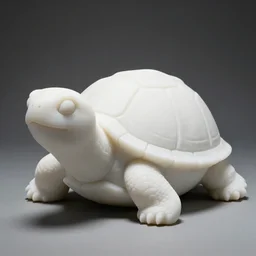 cute turtle as a white marble sculpture, volumetric lighting, rembrandt lighting