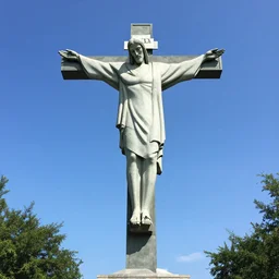 giant concrete statue of Christ on a cross