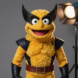 studio portrait still of muppet!!!!! wolverine!!!!!! as a muppet muppet as a muppet, 8 k, studio lighting, key light,