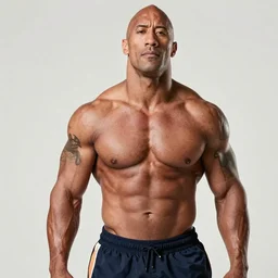 dwayne the rock johnson as a really slim person,