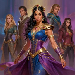 dynamic medium shot painted portrait, maya ali as storm mage, gaudy colours, aion, octane render, matte painting concept art, official fanart behance hd artstation by jesper ejsing and rhads and lois van baarle and ilya kuvshinov and rossdraws