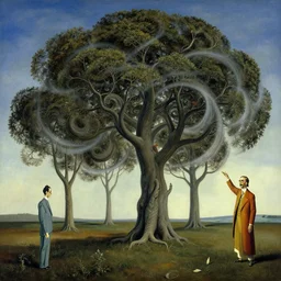 surreal landscape, surrealism, whirling swirling trees, esao andrews, beksinski, victor enrich, dali
