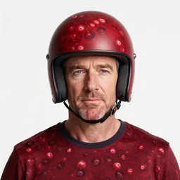 cranberries fused with bryan cranston, red berry skin, cranberry helmet, studio light, bloom, detailed face, magazine, press, photo, steve mccurry, david lazar, canon, nikon, focus