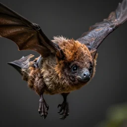 chiroptera head, large chiroptera ears, zbrush, no background