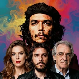 colour masterpiece surreal closeup portrait photography of che guevara by miho hirano and annie leibovitz and michael cheval, psychedelic smoke background, 8 k
